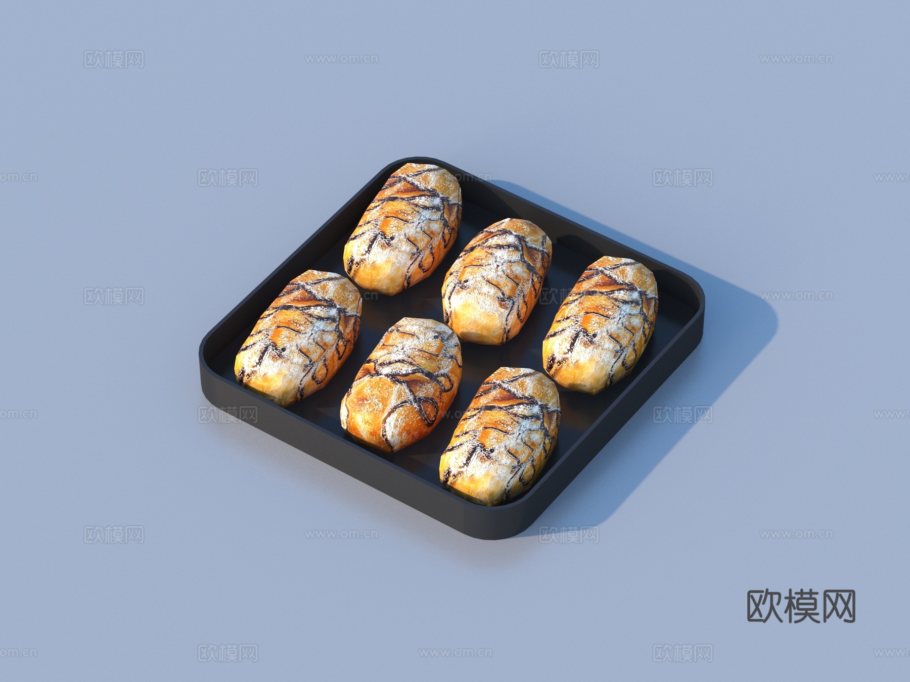 大饼 面包 饼干 食物3d模型