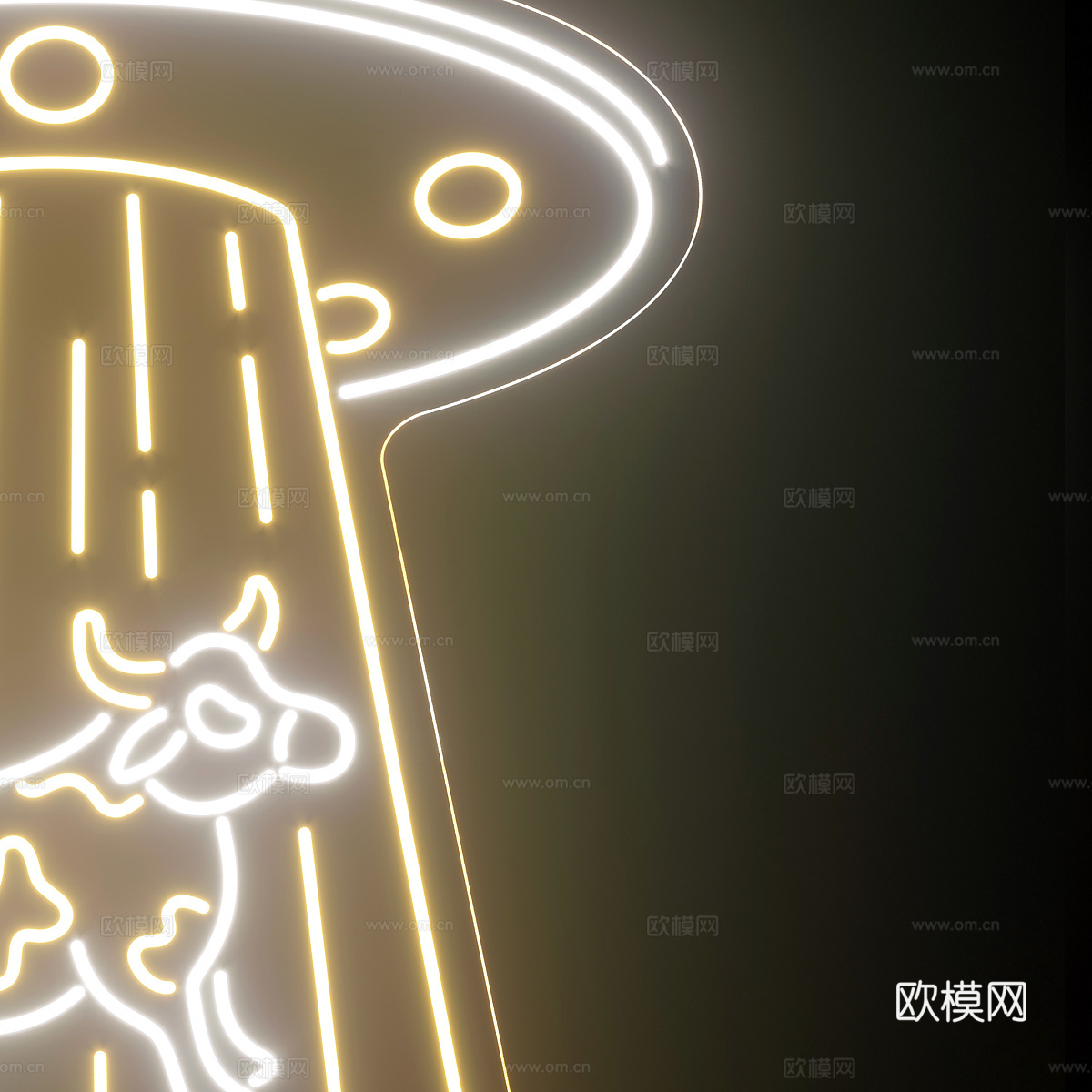 现代儿童霓虹灯3d模型