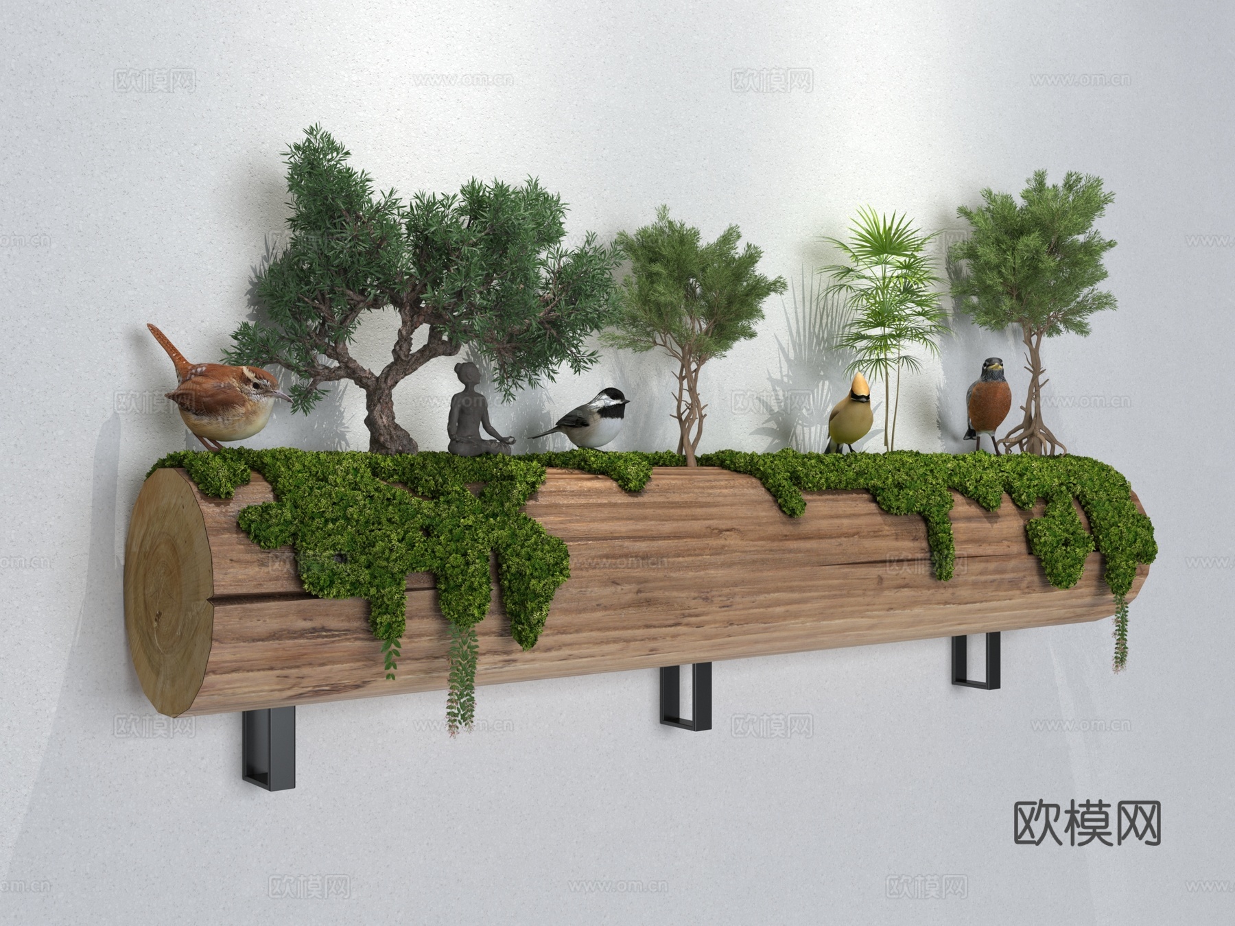 现代风格植物造景3d模型
