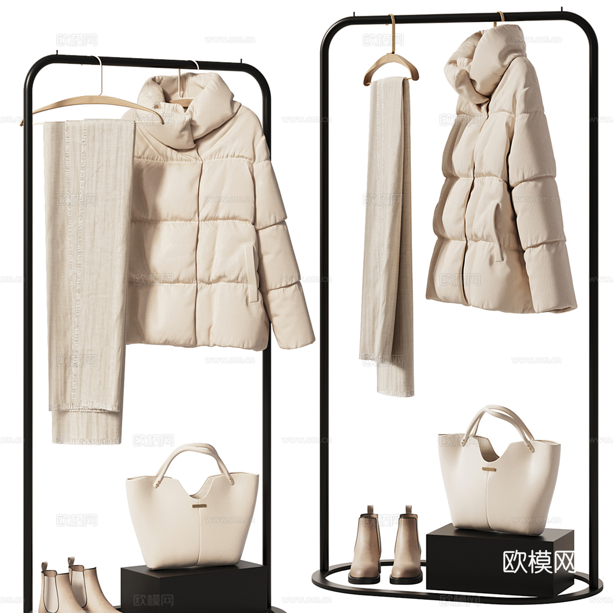 现代服饰鞋帽su模型