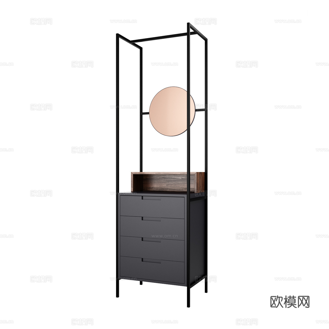 MannMade 复古装饰柜 镜子柜 抽屉柜 边柜 斗柜3d模型