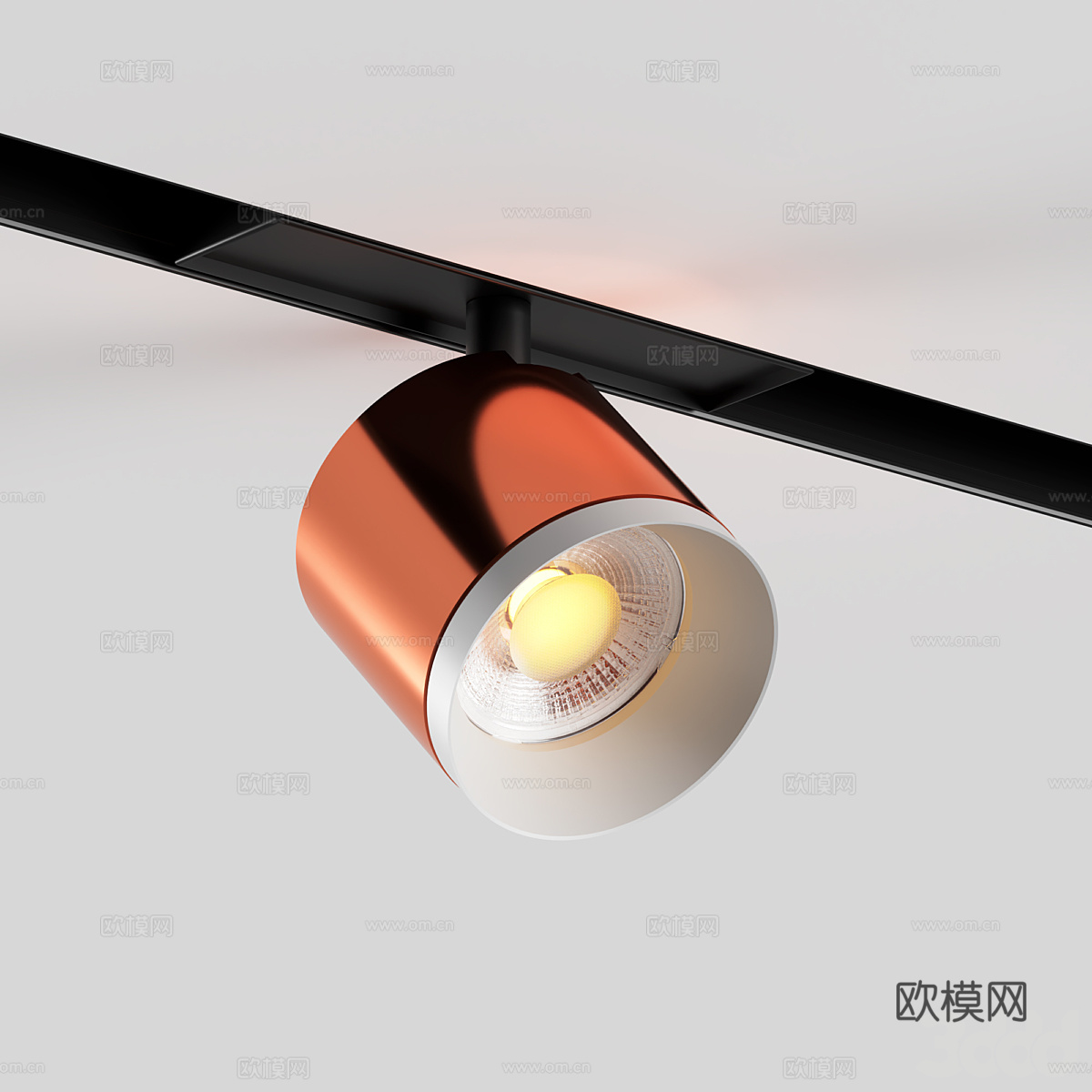 现代极简磁吸轨道灯3d模型