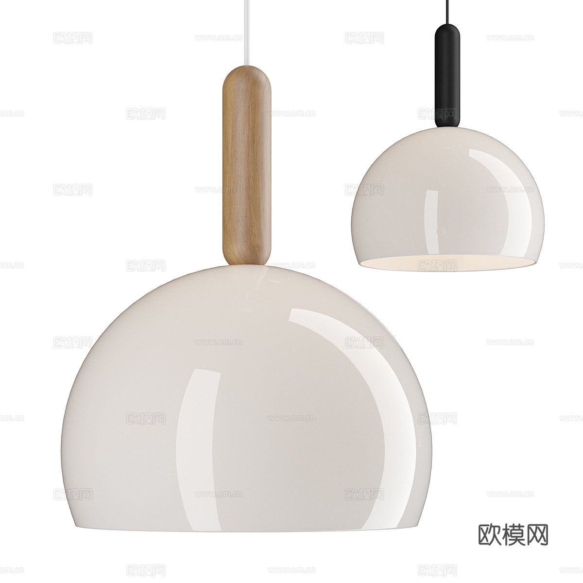 现代北欧玻璃吊线灯3d模型