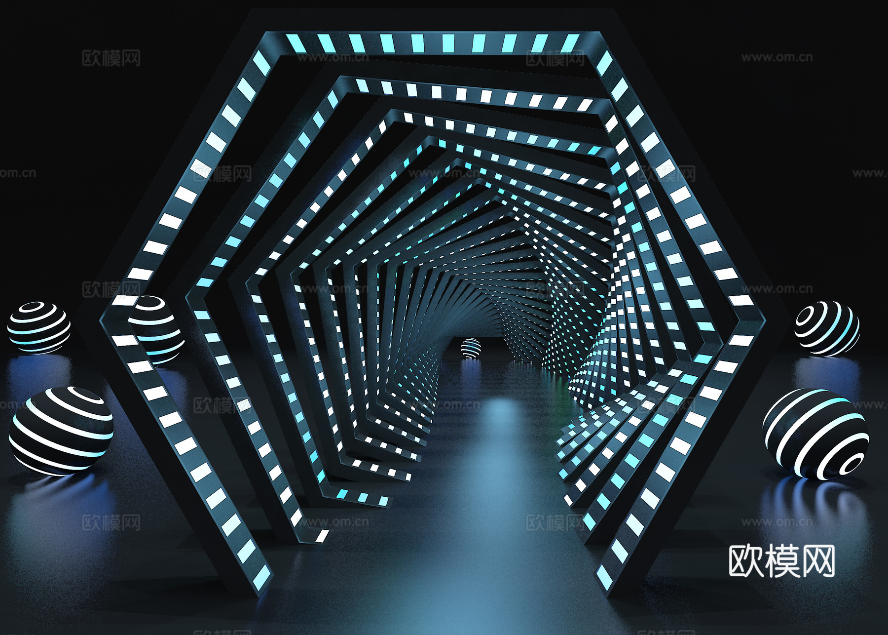科幻走廊3d模型