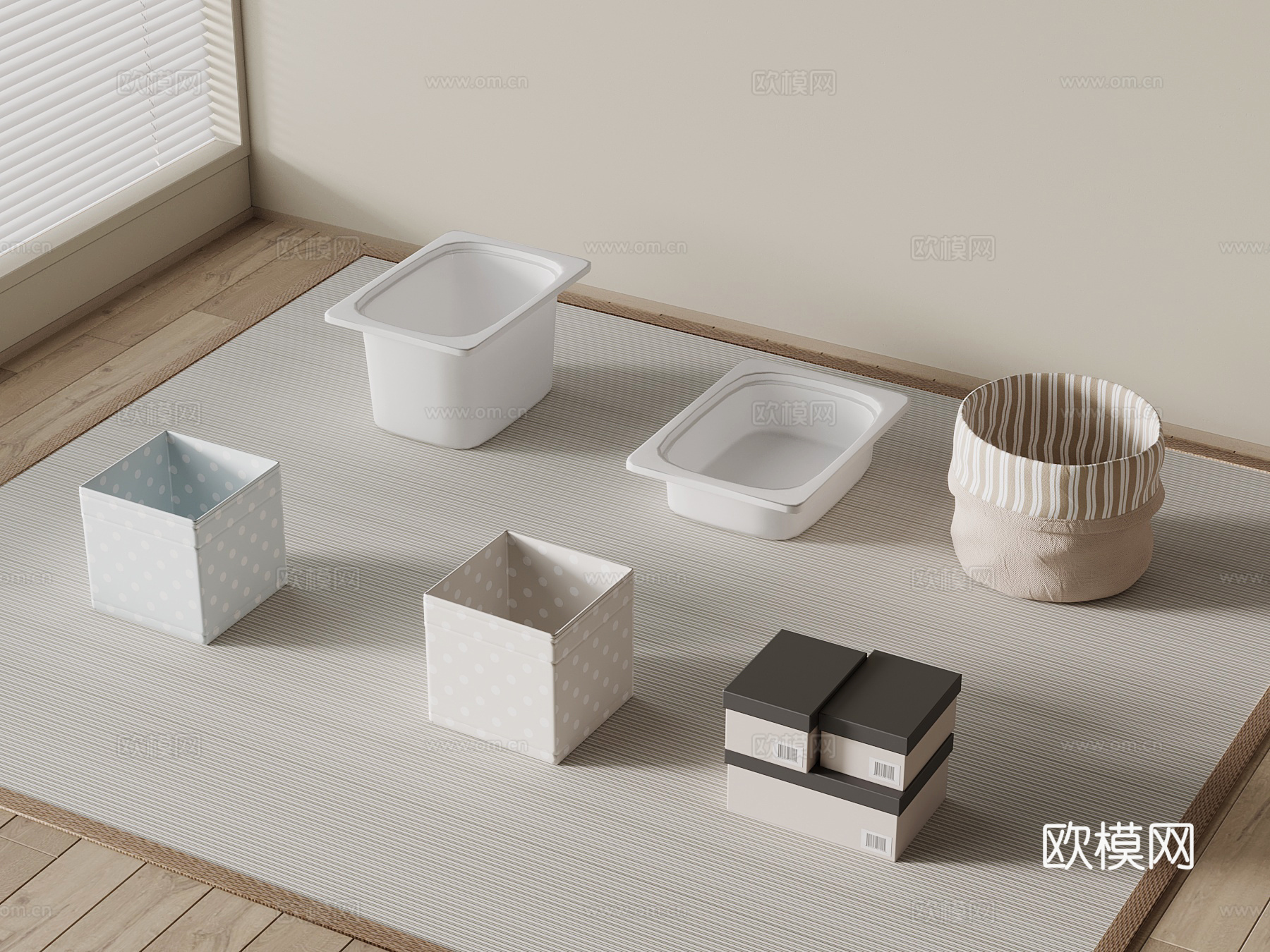 现代儿童收纳盒 收纳箱3d模型