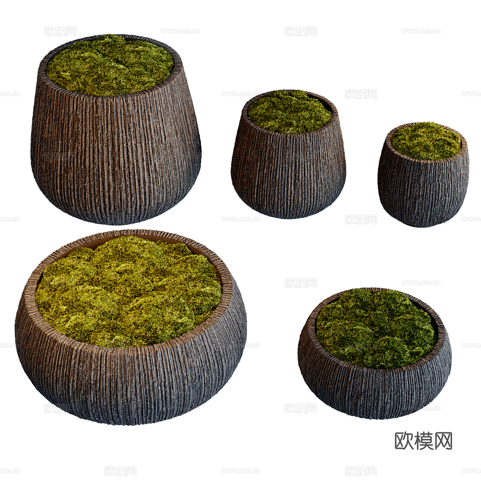 新中式绿植盆栽su模型