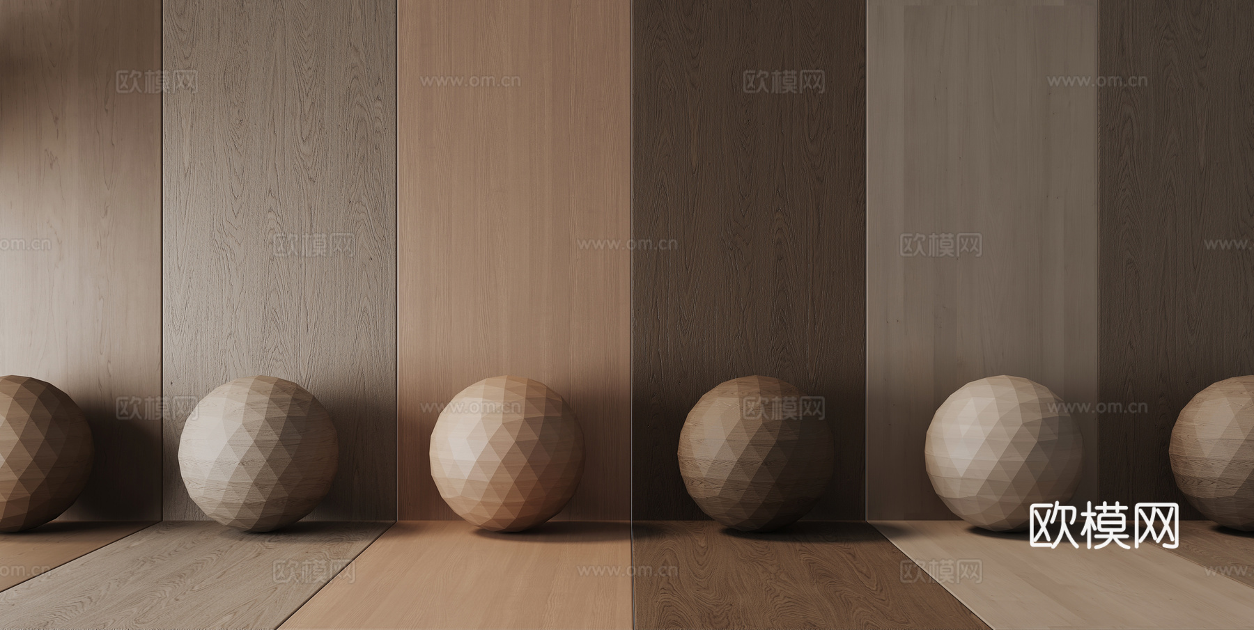 木饰面 胡桃木 橡木 原木3d模型