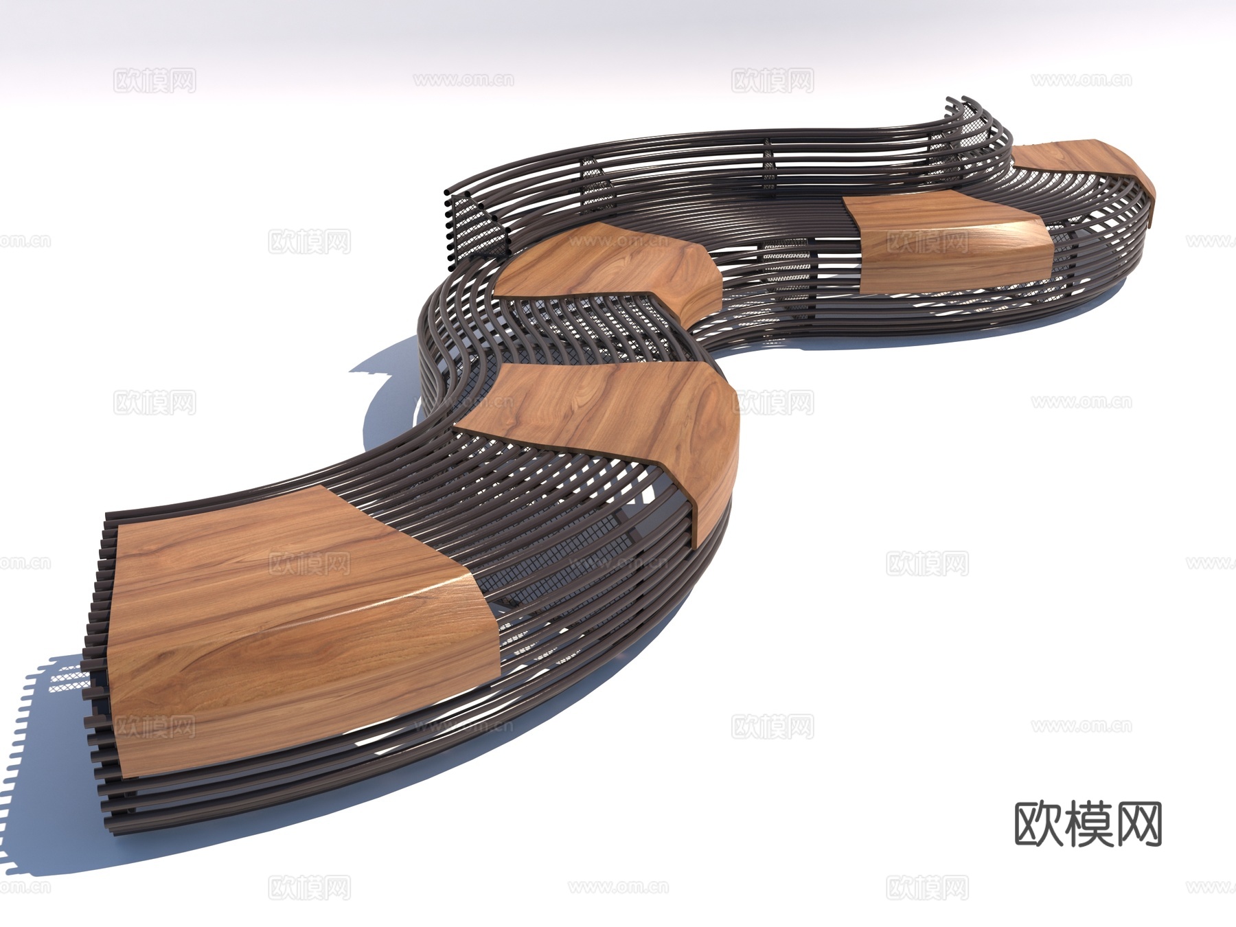 现代风格异性长椅3d模型