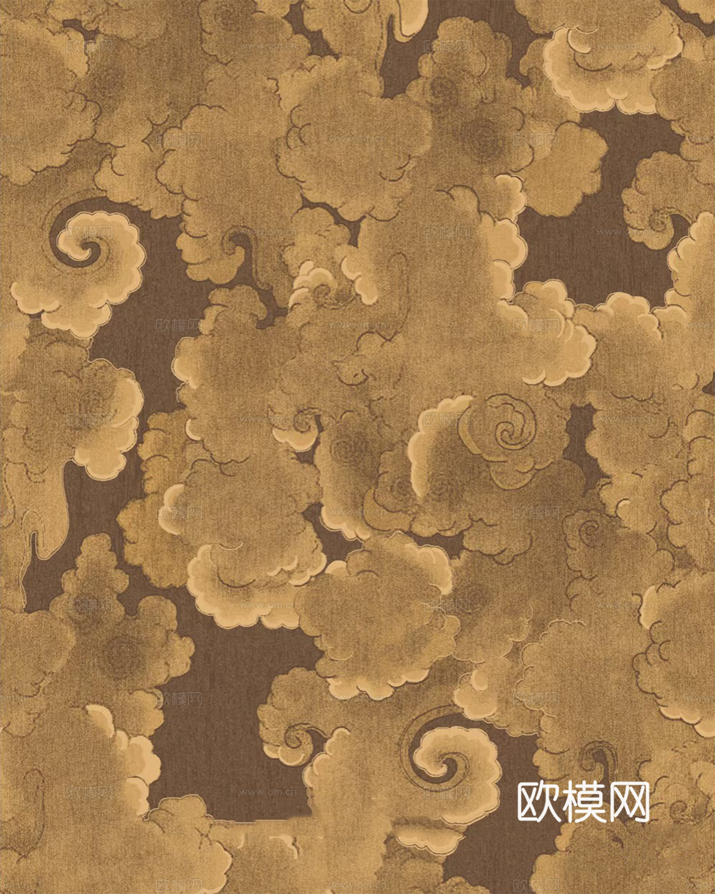 中式复古黄云纹地毯