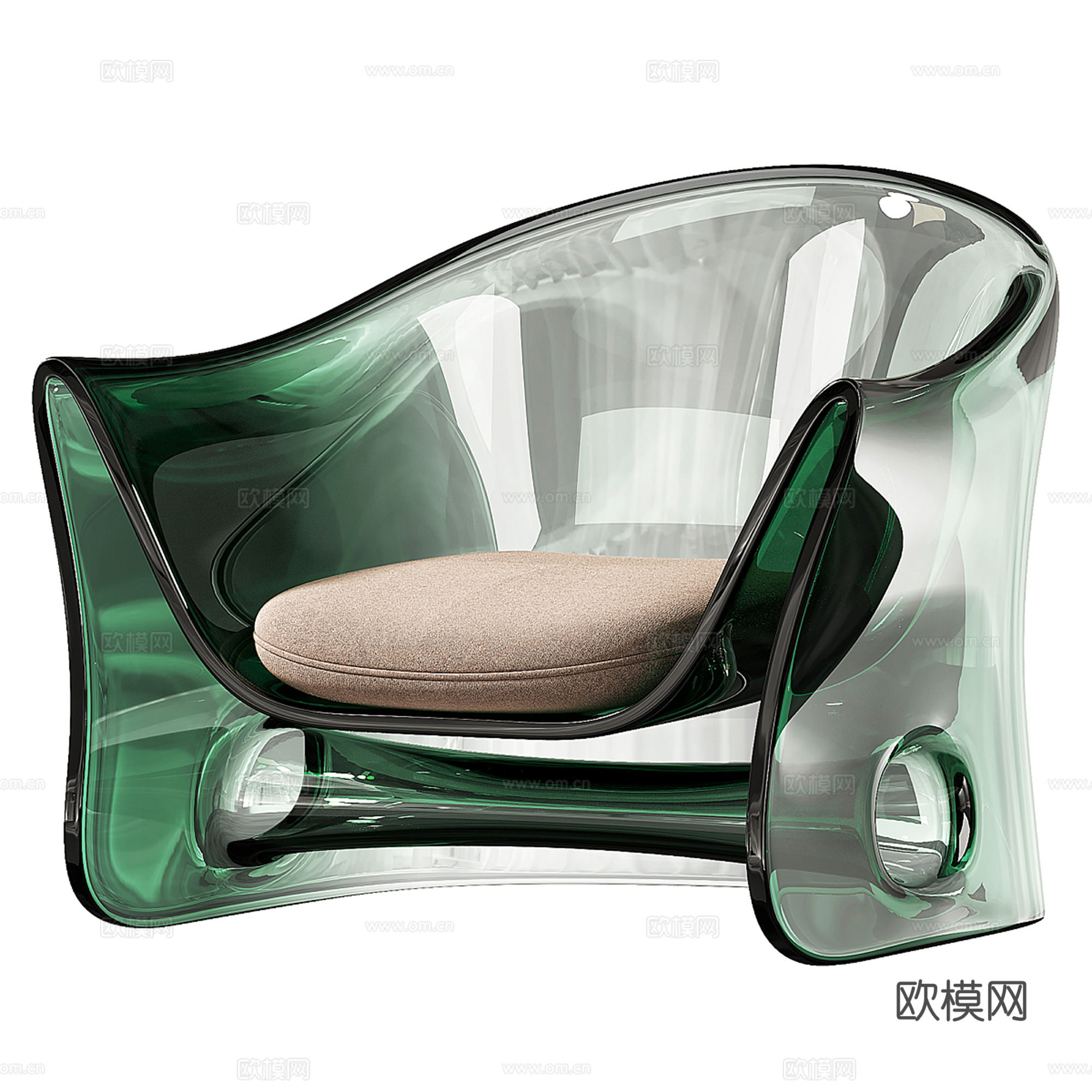 现代亚克力休闲椅 扶手椅su模型