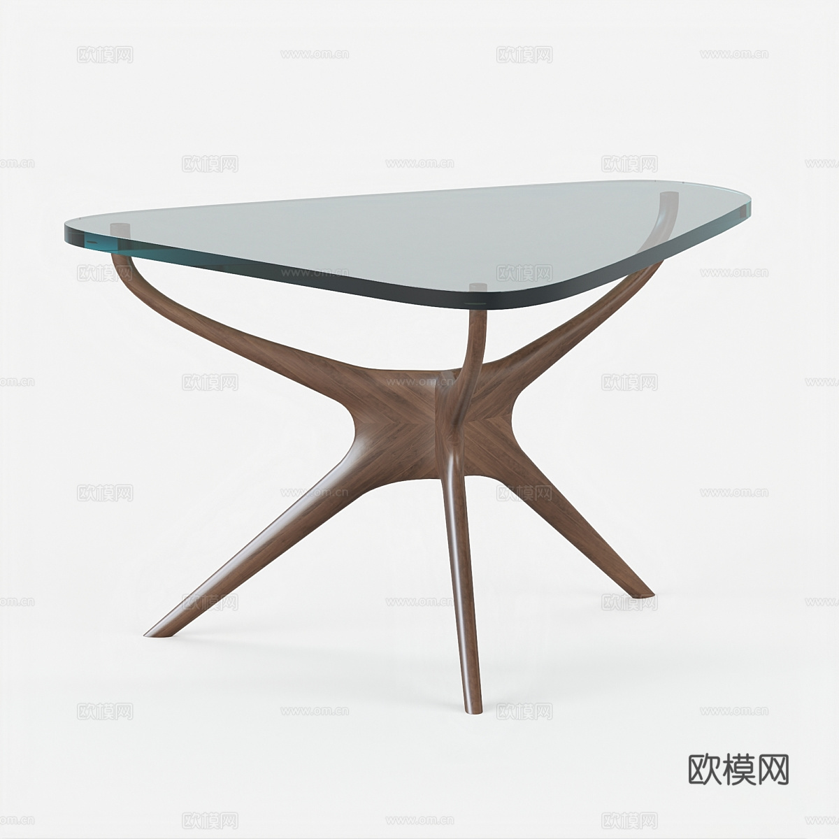 现代意式玻璃茶几3d模型