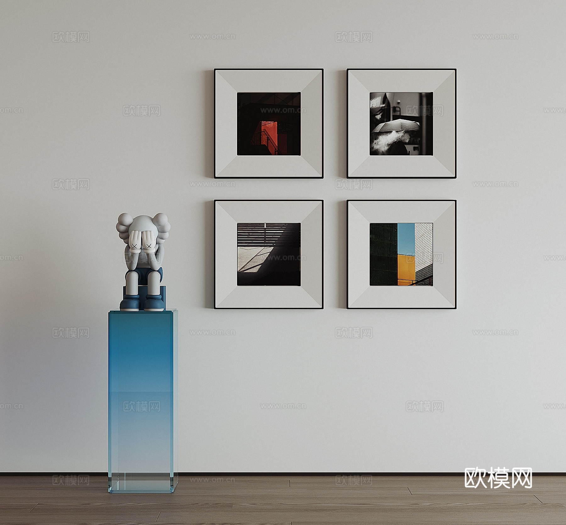 现代挂画组合3d模型