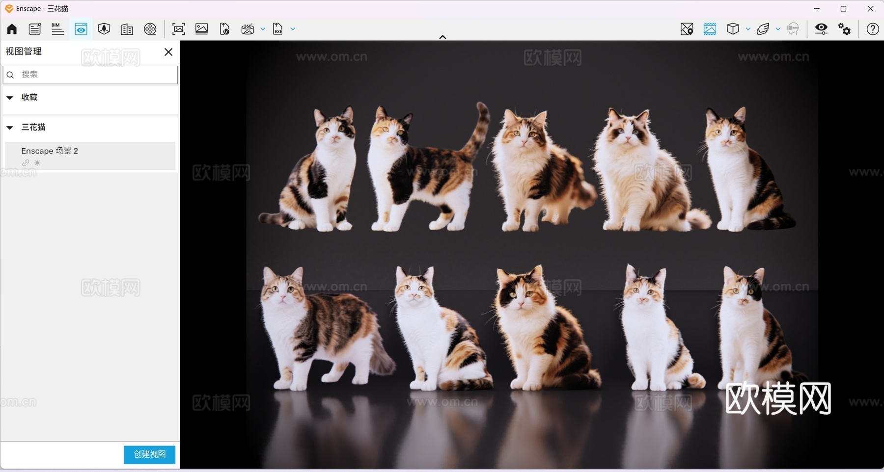 2D宠物猫 宠物 三花猫 小猫咪 居家宠物su模型