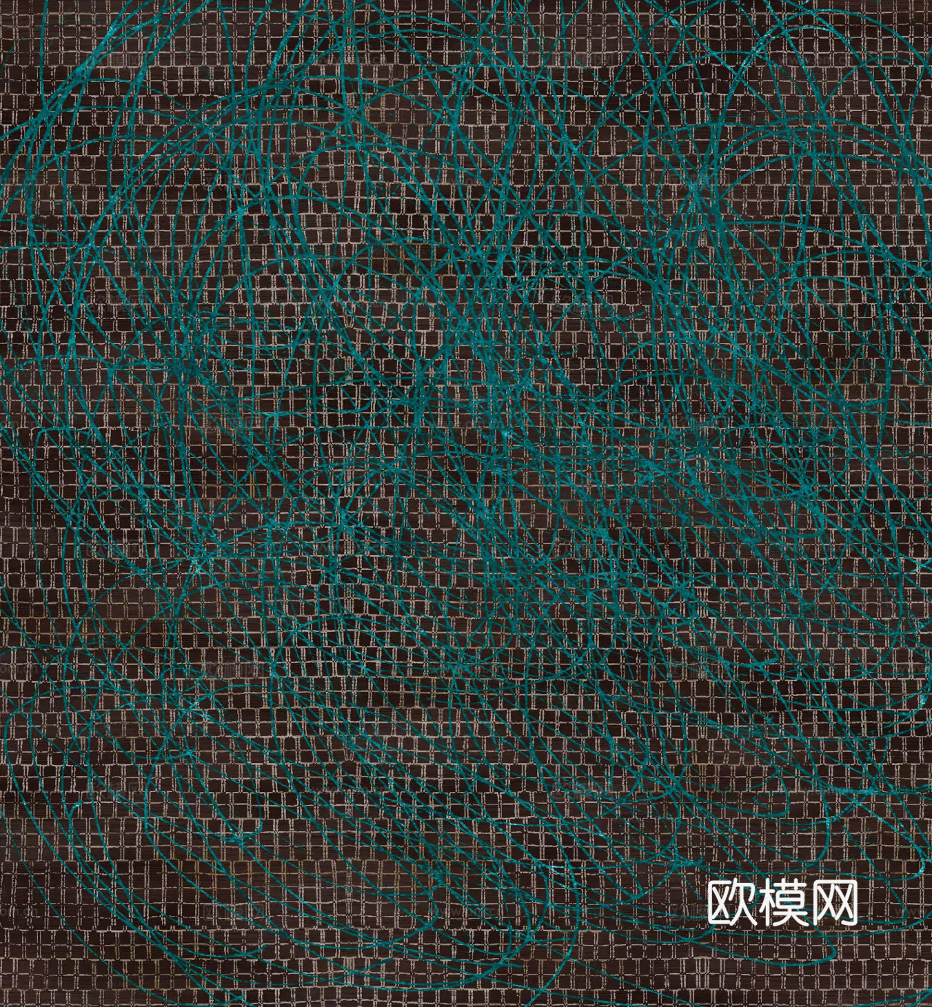 棕绿乱紋地毯