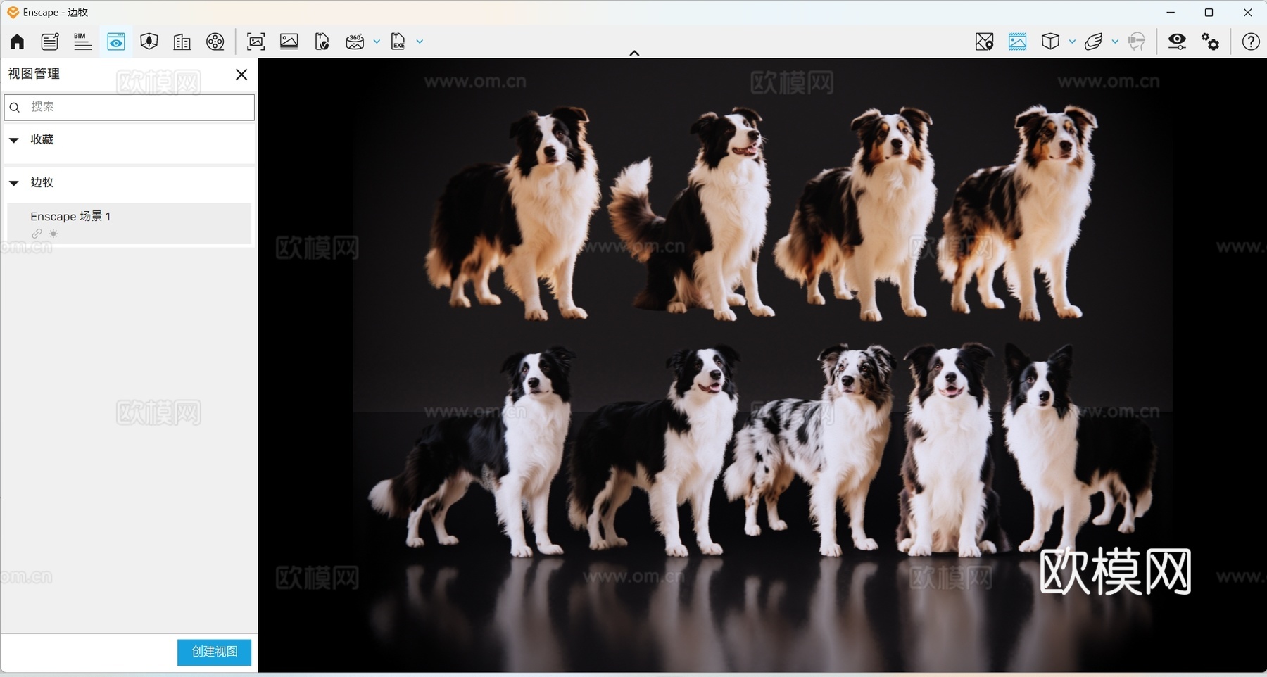 2D宠物狗 宠物 边牧 边境牧羊犬 中型宠物狗 居家宠物su模型