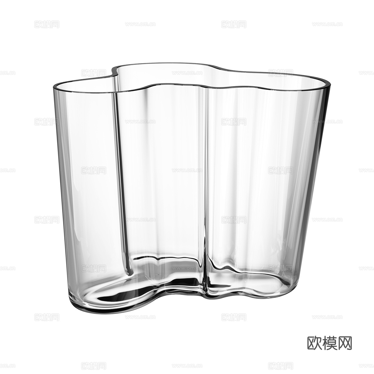 Iitala Aalto 阿尔托 经典款花瓶 玻璃花瓶 花瓶3d模型