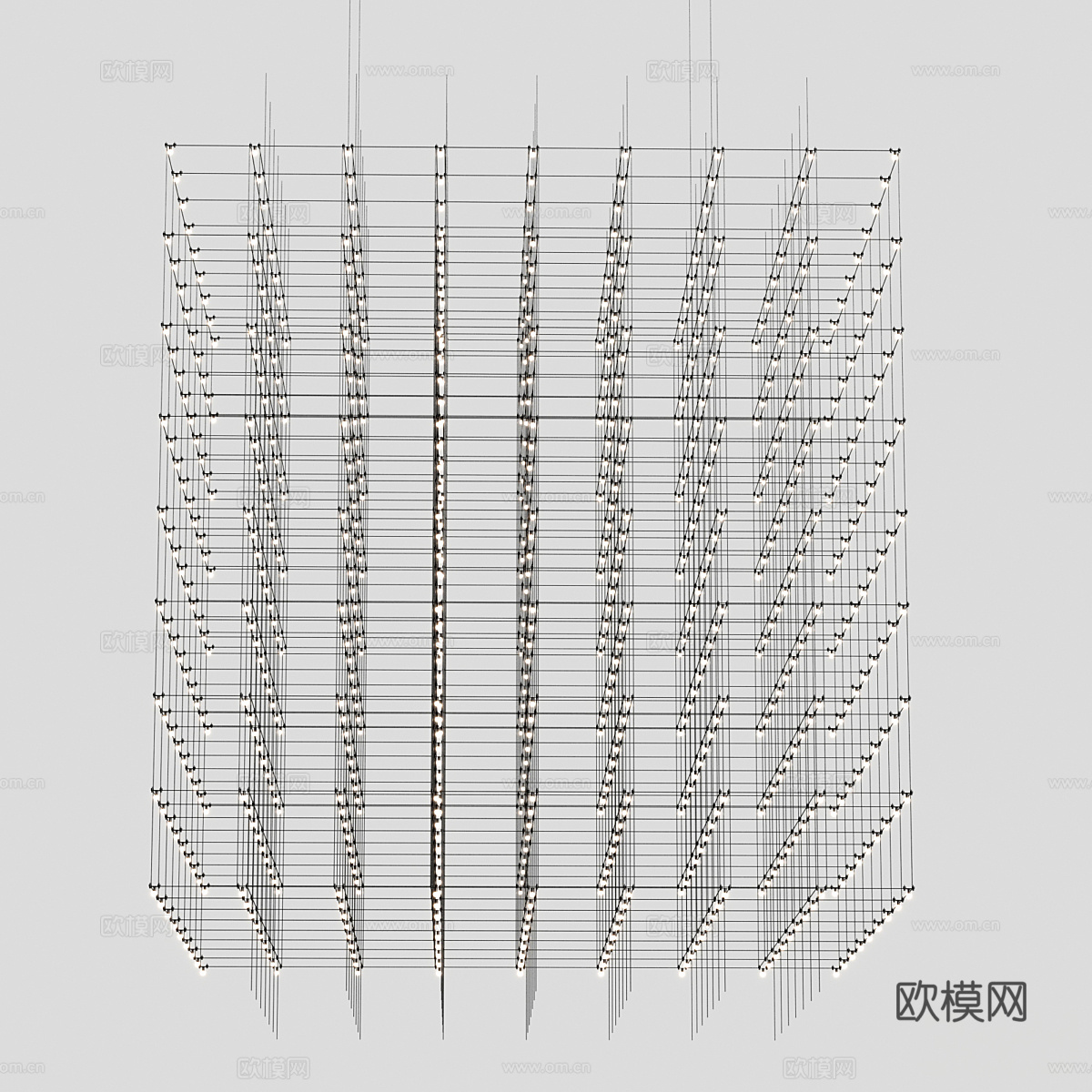 现代极简网格吊灯3d模型