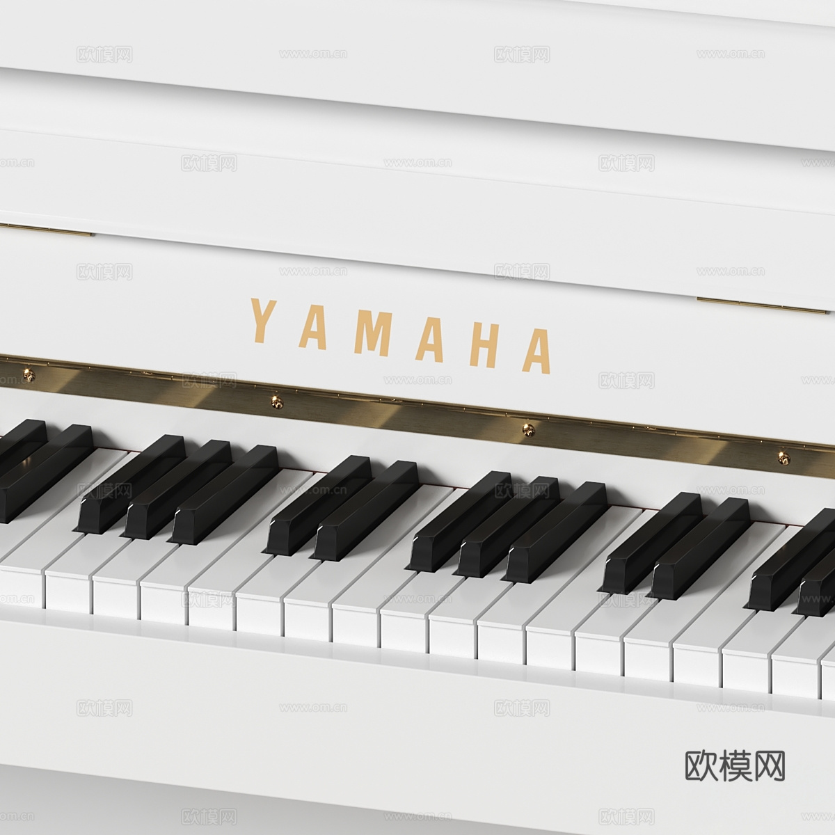 现代雅马哈白色钢琴3d模型