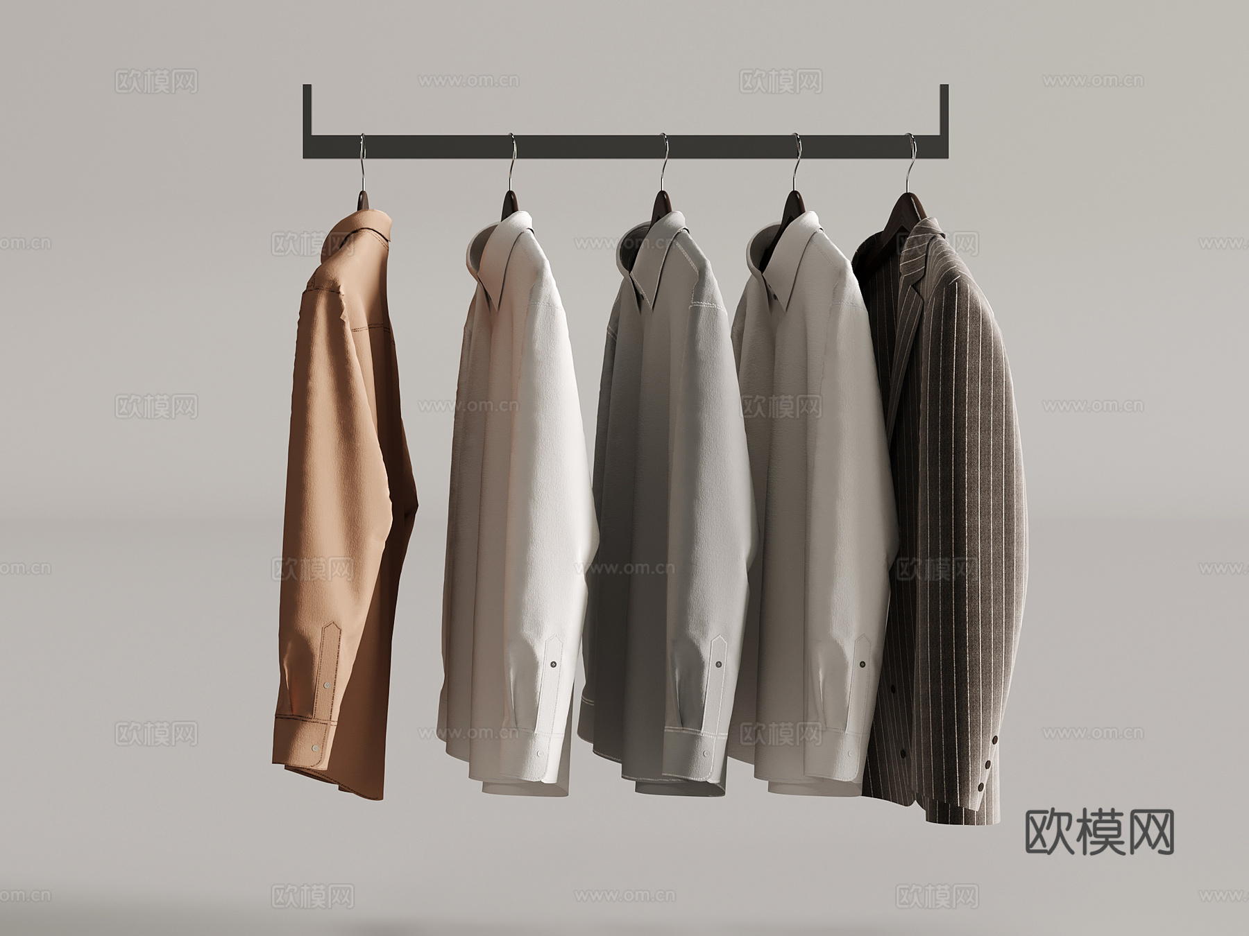 现代衣服服饰 男装su模型
