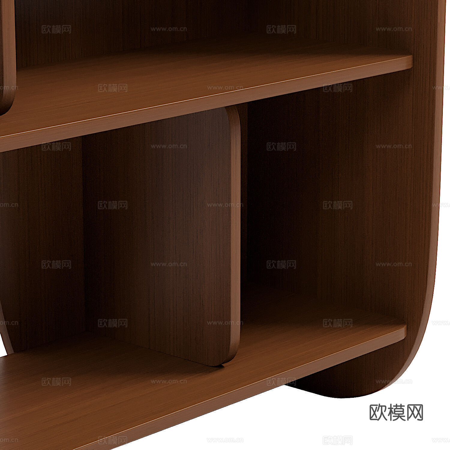 现代意式极简书架 矮书柜3d模型