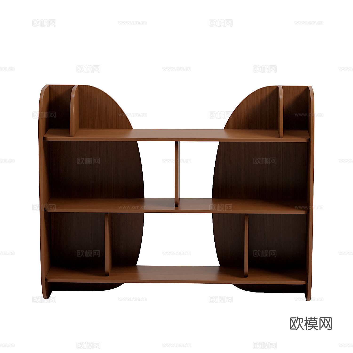 现代意式极简书架 矮书柜3d模型