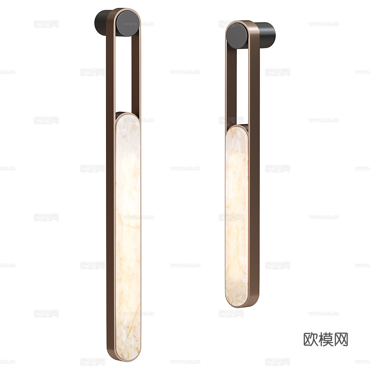 新中式轻奢极简金属壁灯3d模型