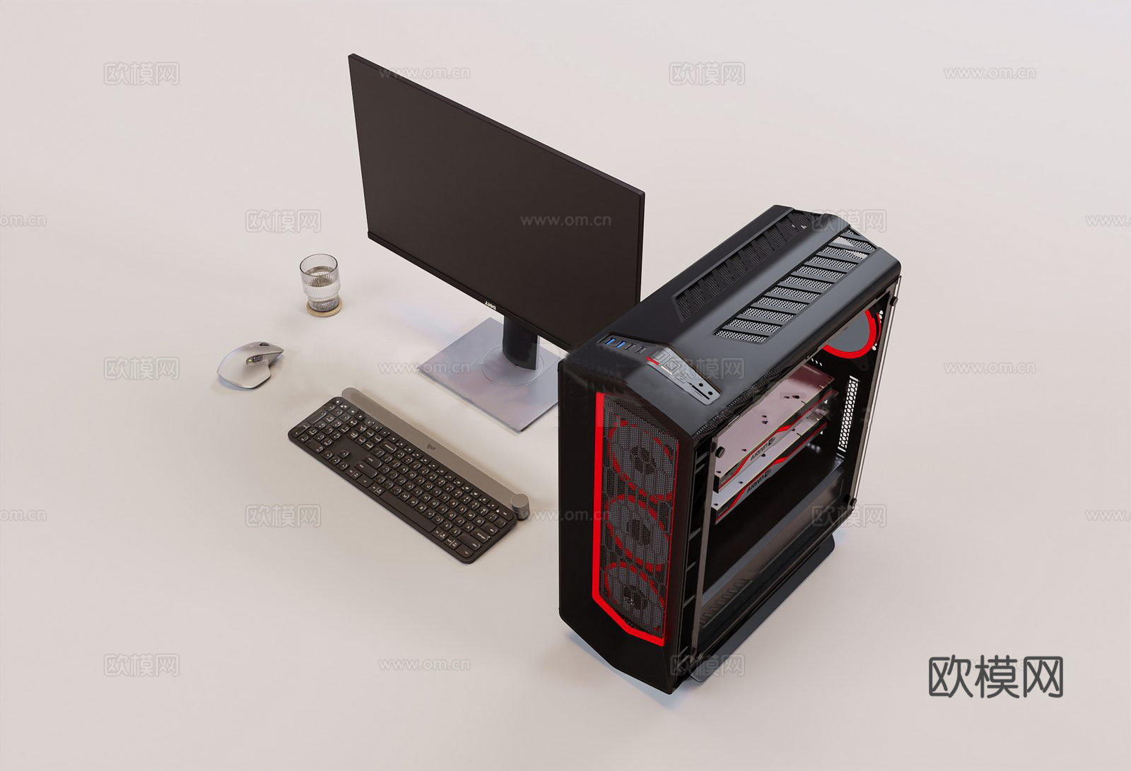 现代电竞主机 电脑 家用电脑 台式电脑3d模型