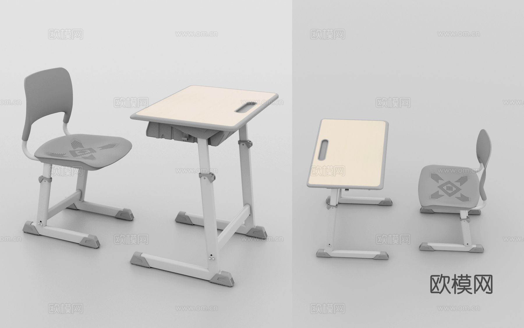 中小学生课桌椅3d模型