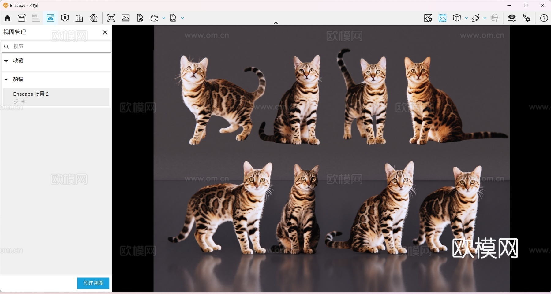 2D宠物猫 豹猫 小猫咪 居家宠物su模型