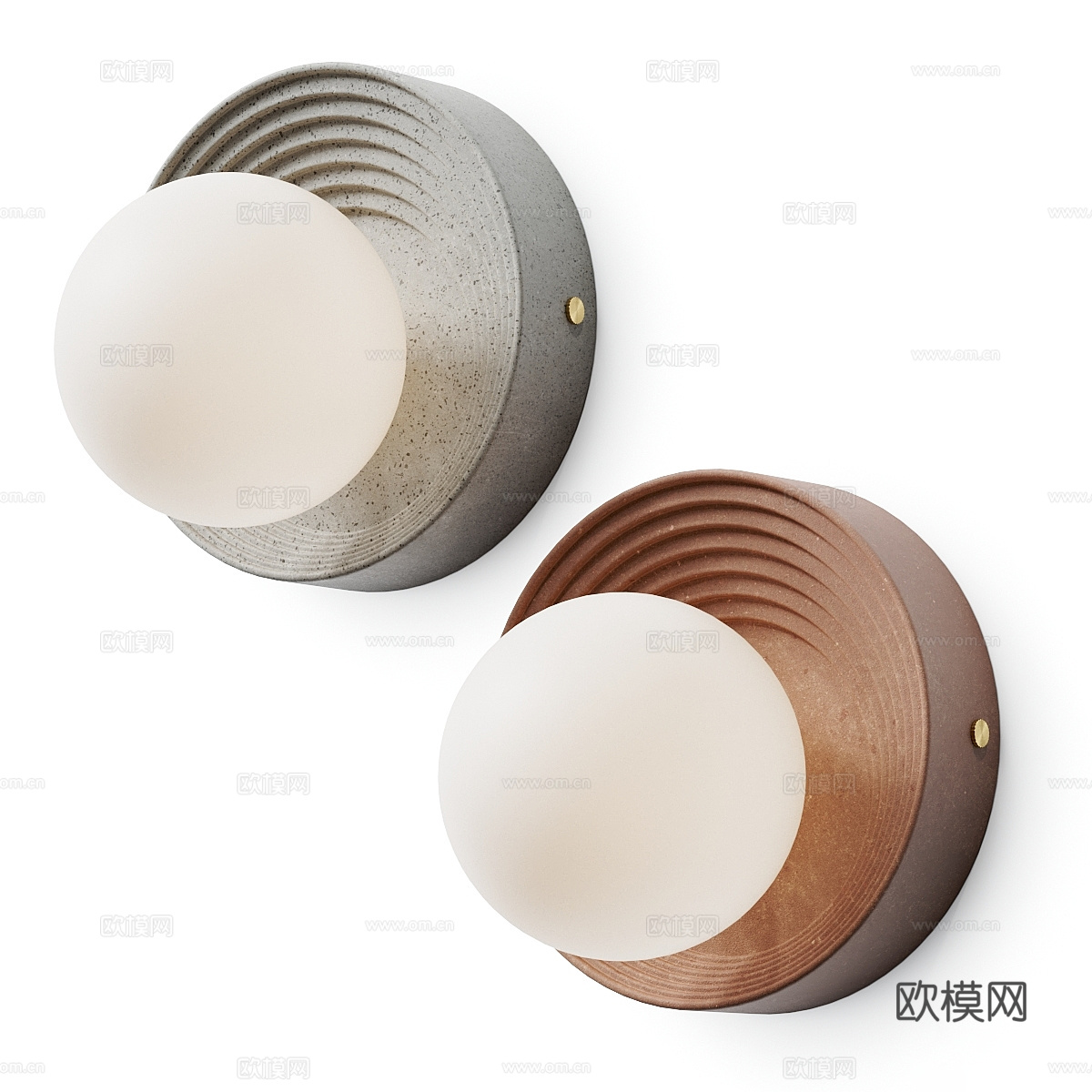 现代侘寂圆盘壁灯3d模型