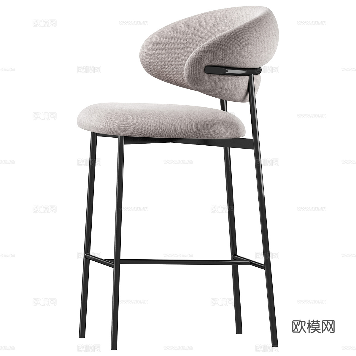 现代极简吧台椅3d模型