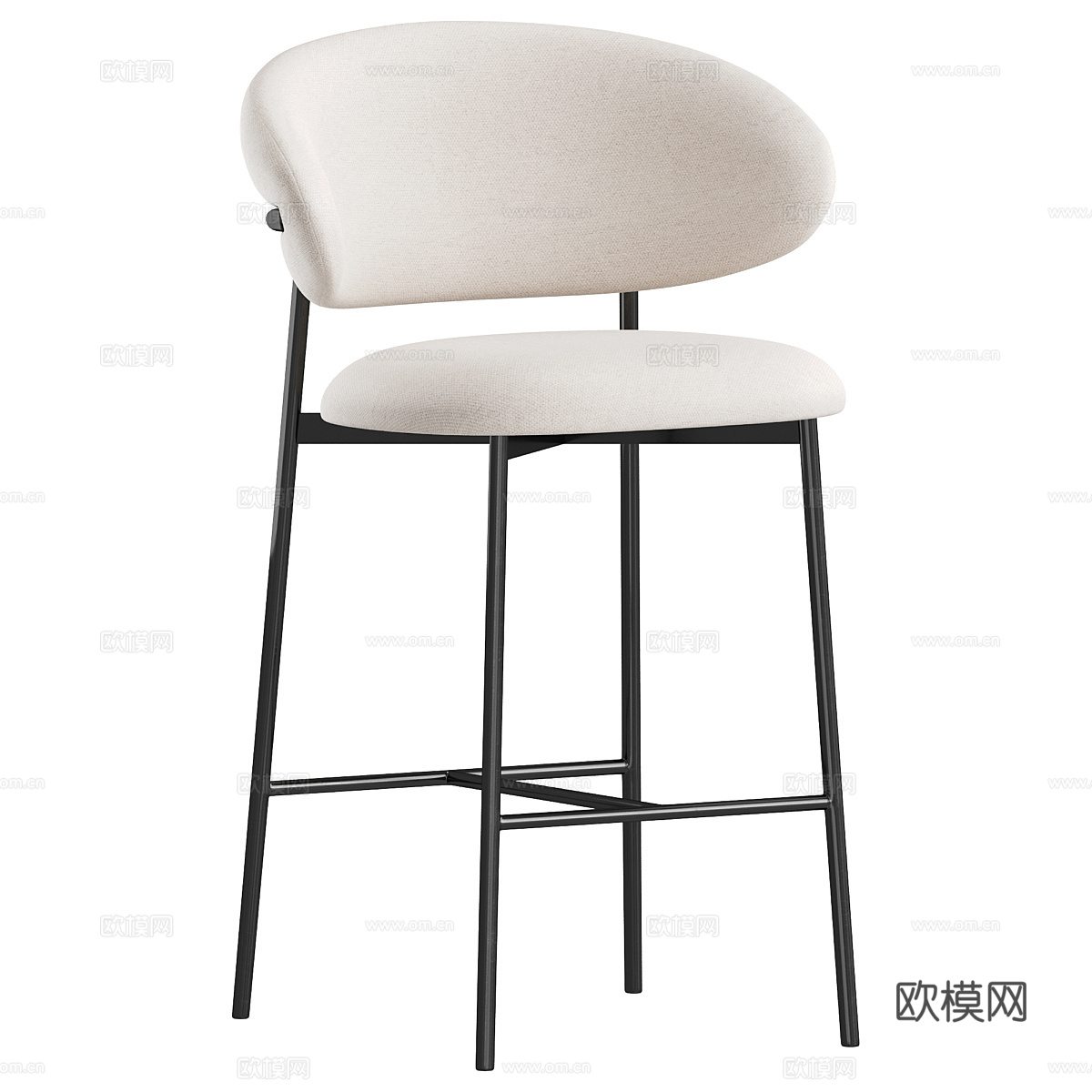 现代极简吧台椅3d模型