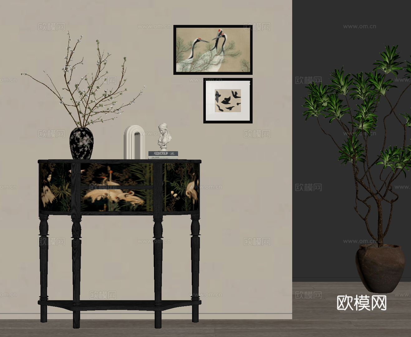 法式复古风边柜 端景柜 休闲椅su模型