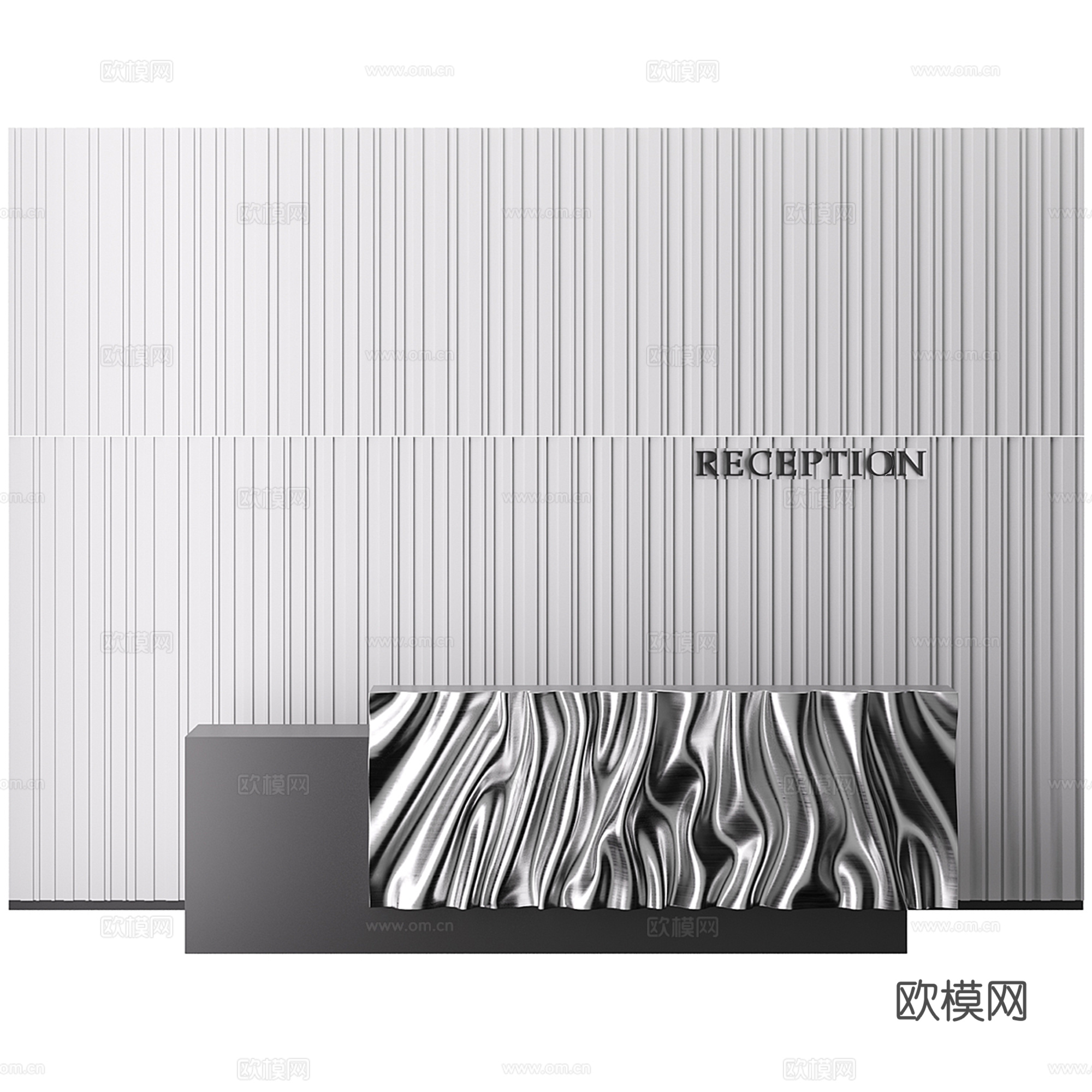 现代前台背景su模型