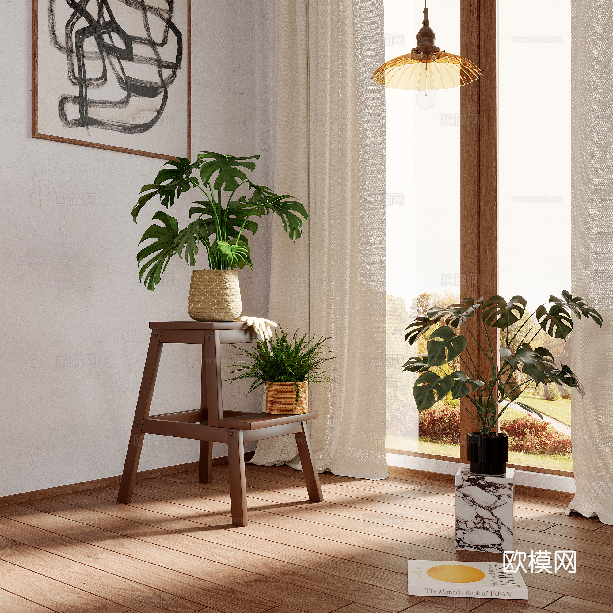 绿植 现代绿植 植物 龟背竹 盆栽盆景3d模型