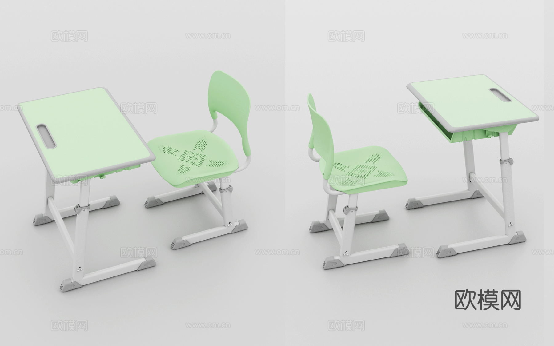中小学课桌椅3d模型