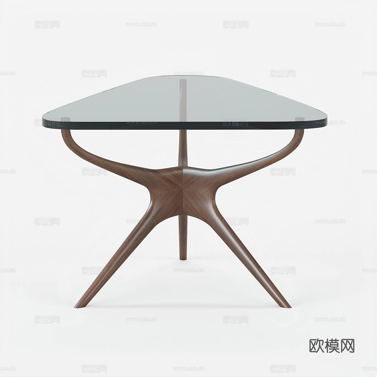 现代意式玻璃茶几3d模型