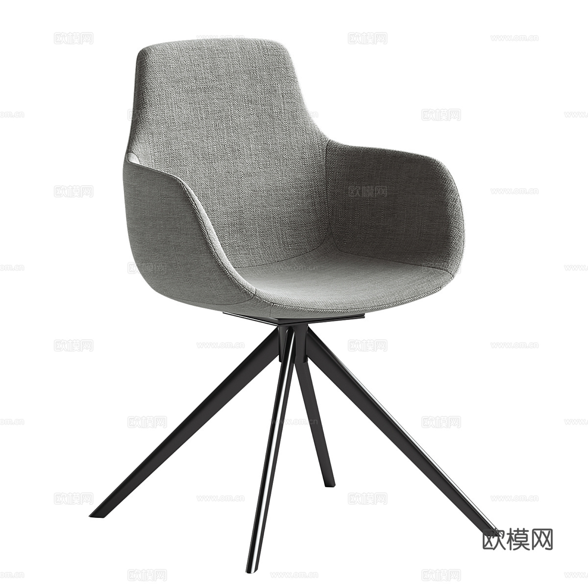 现代意式极简布艺办公椅3d模型