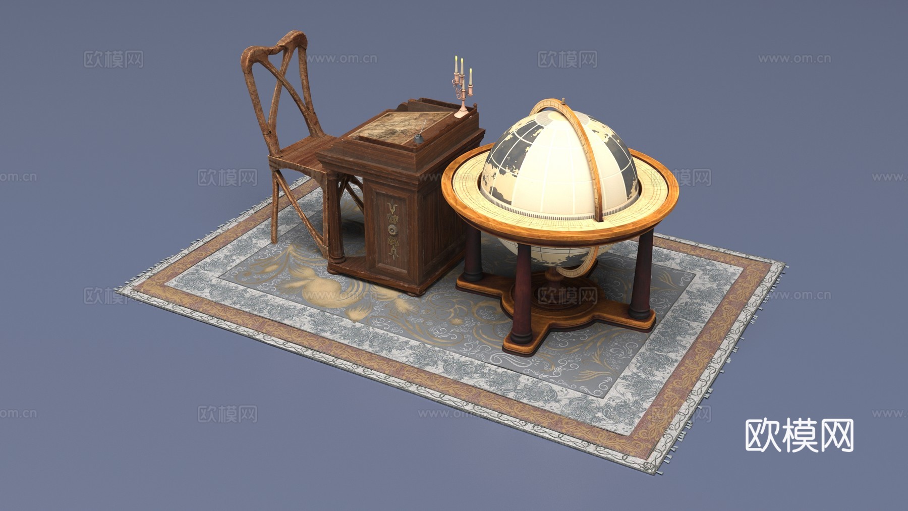 学习家具组合3d模型