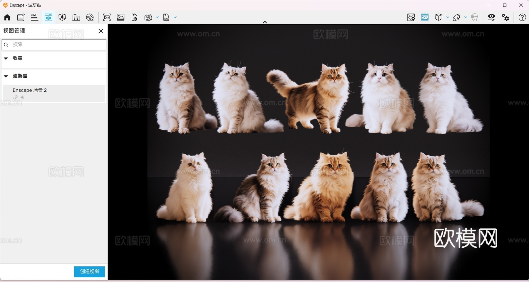 2D宠物猫 波斯猫 小猫咪 居家宠物su模型