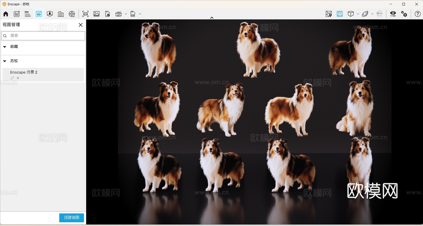 2D宠物狗 宠物 苏牧 苏格兰牧羊犬 中型宠物狗 居家宠物su模型