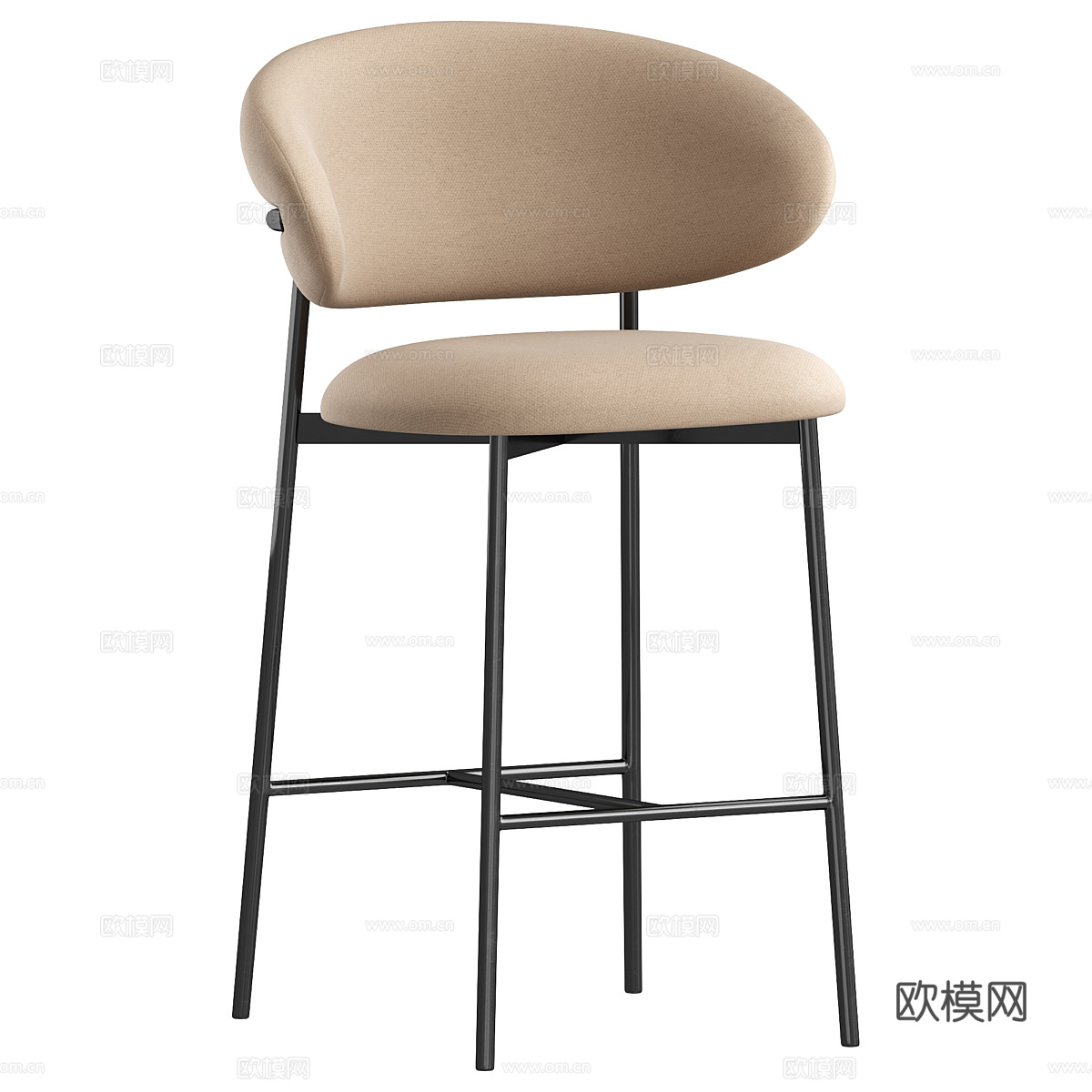 现代极简吧台椅3d模型