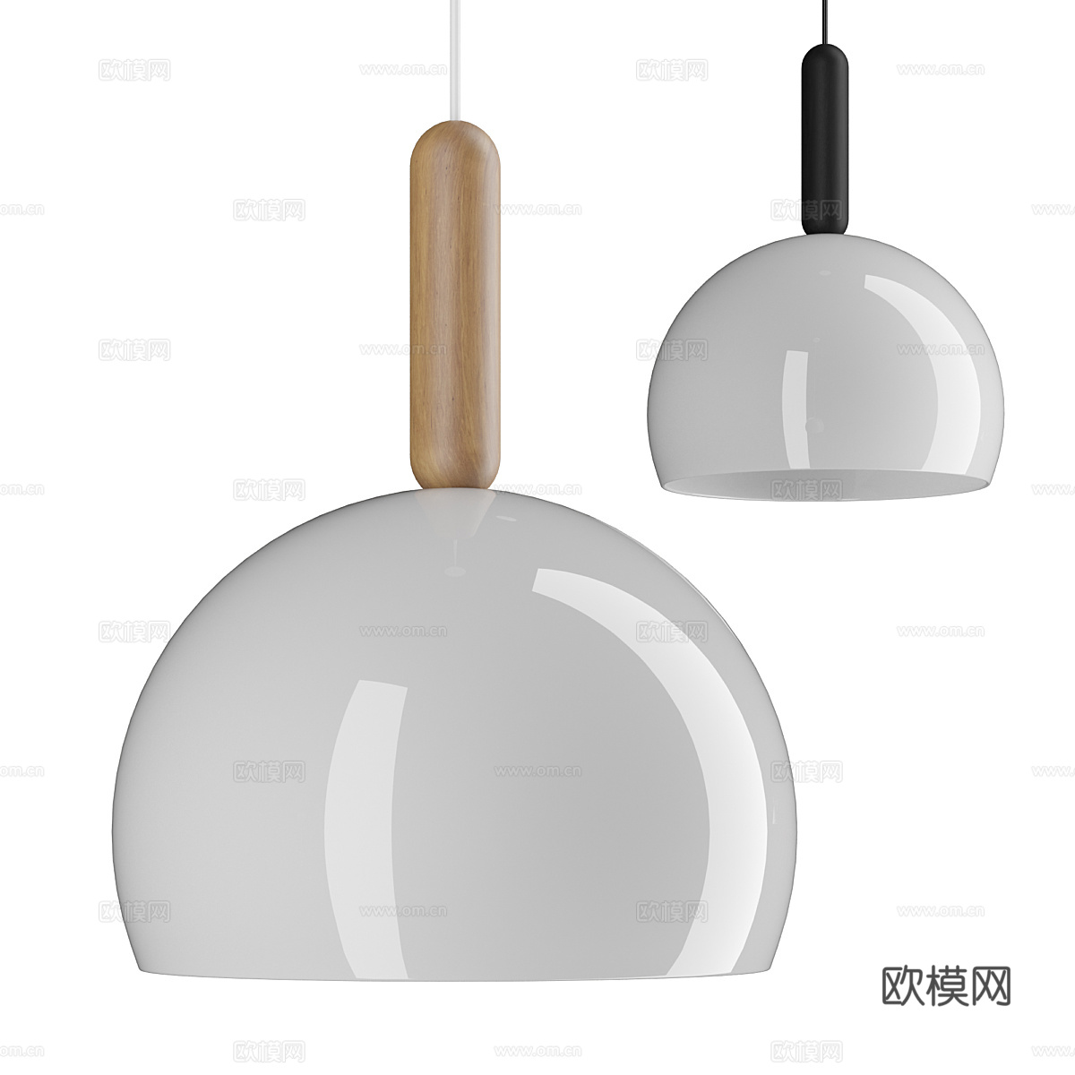现代北欧玻璃吊线灯3d模型