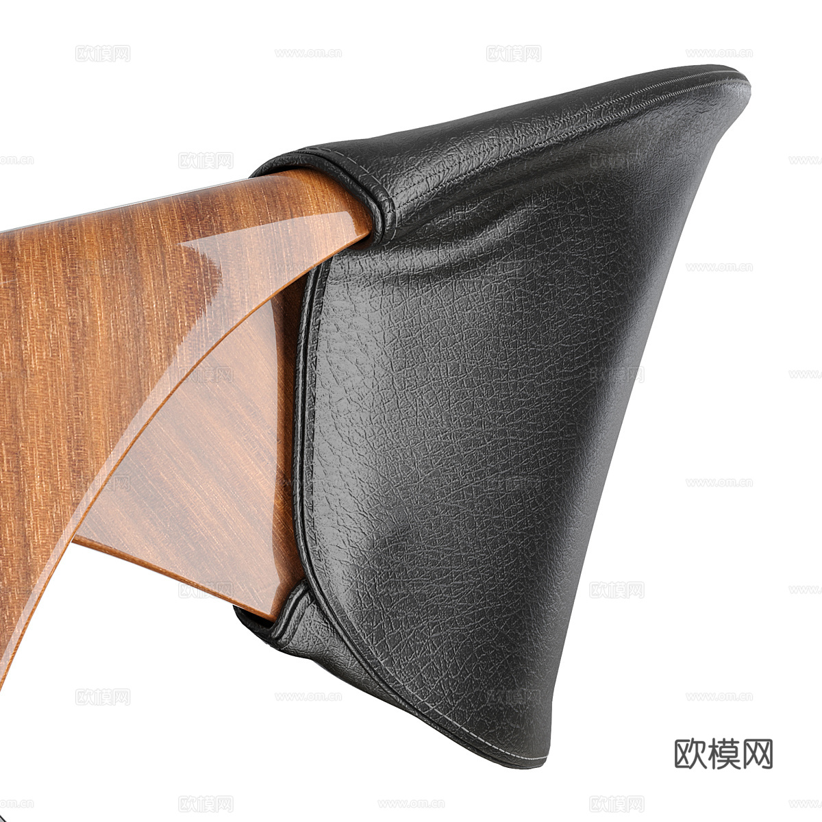 现代意式木质皮革椅子3d模型