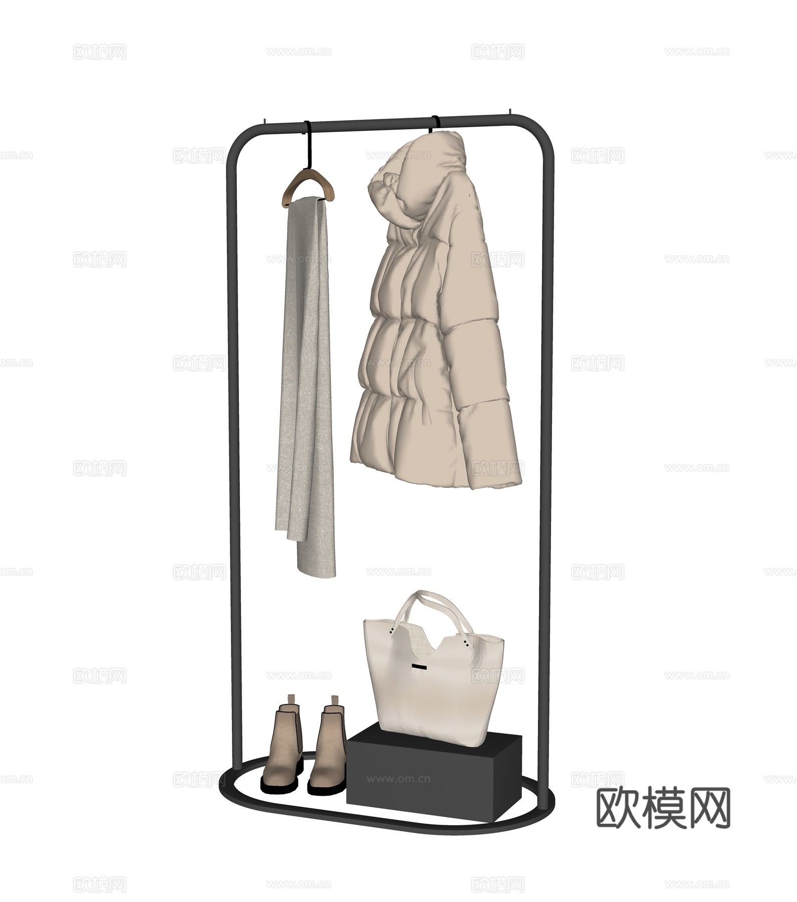 现代服饰鞋帽su模型