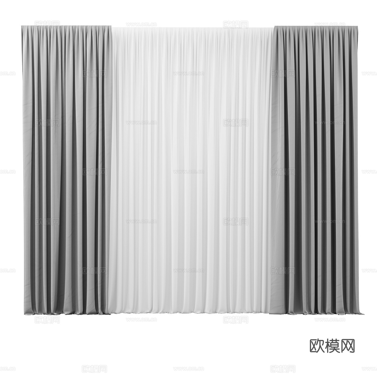 Nya Nordiska 现代窗帘 极简窗帘 布艺窗帘 纱帘3d模型