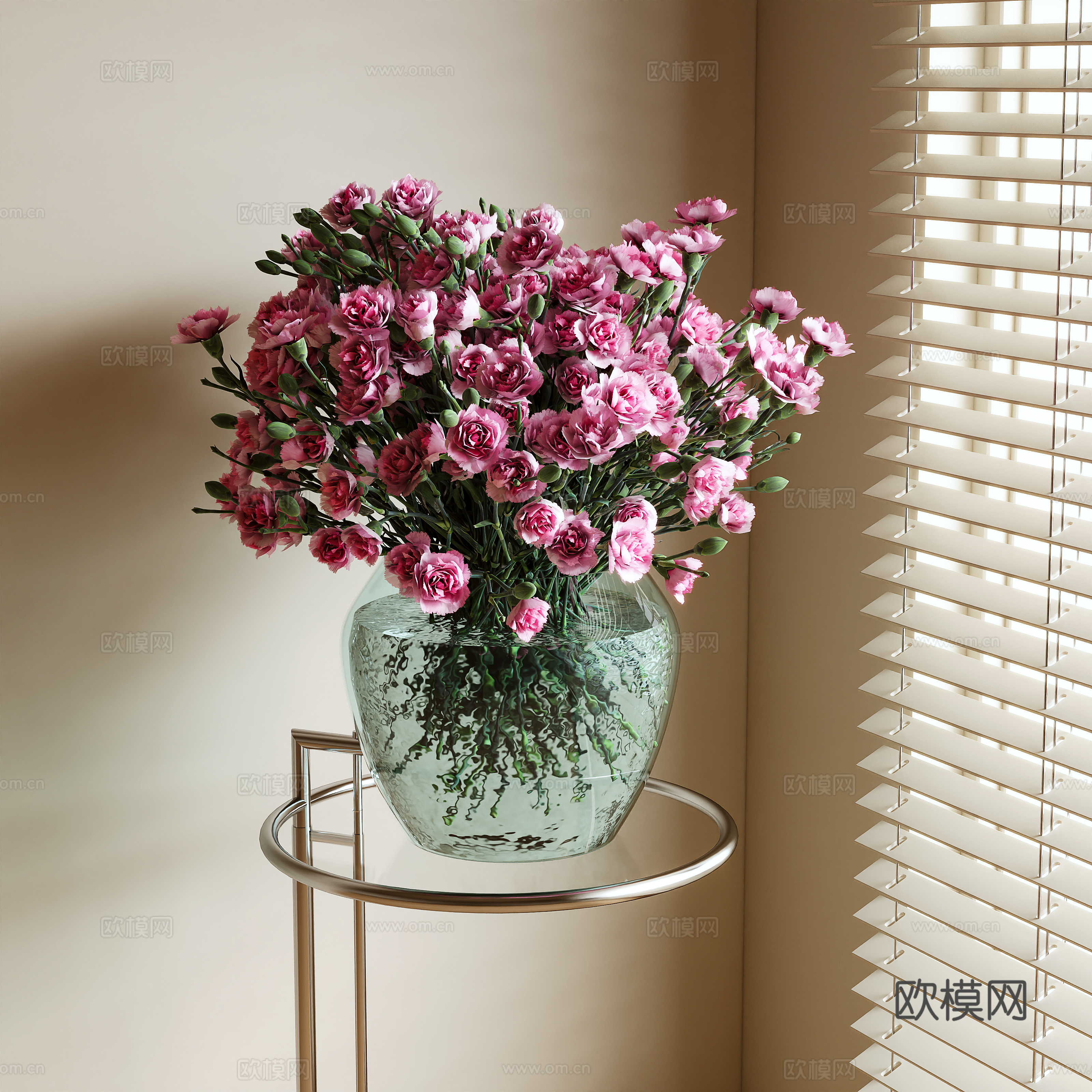 现代花卉 插花 康乃馨3d模型