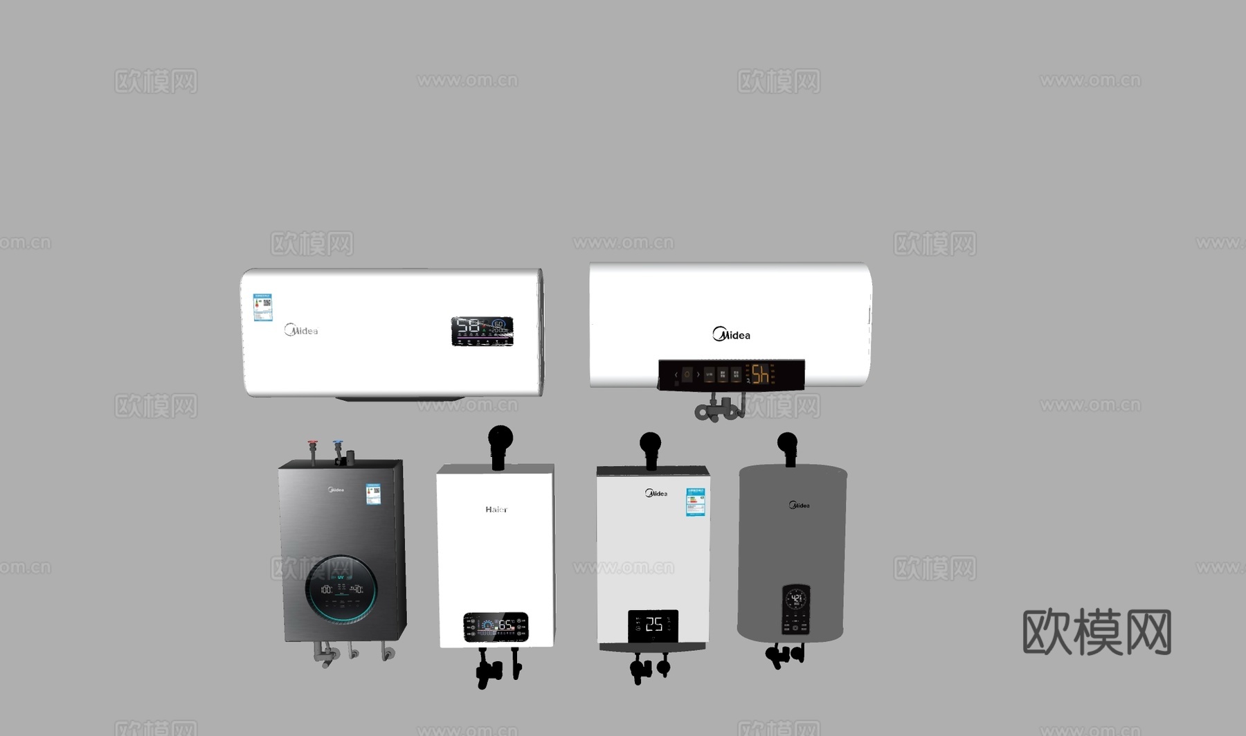 燃气热水器壁挂炉 电热水器su模型