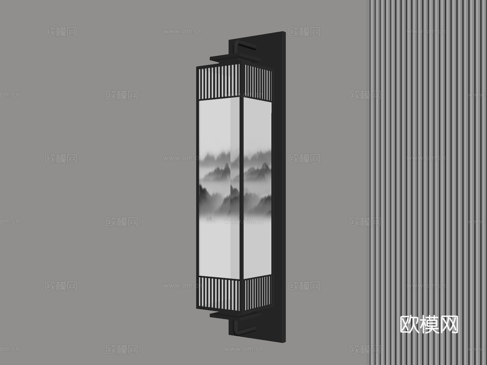新中式壁灯 禅意壁灯su模型