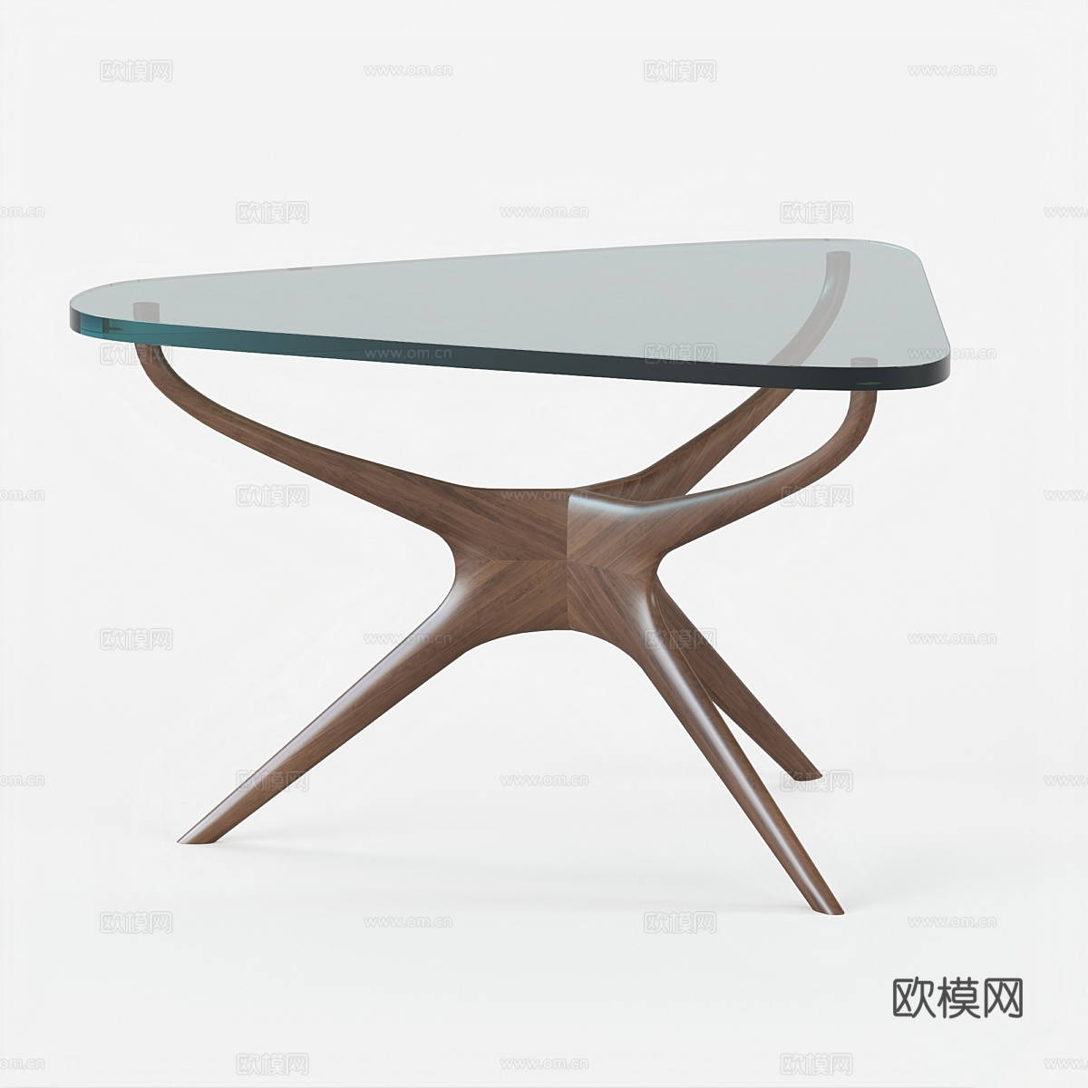 现代意式玻璃茶几3d模型
